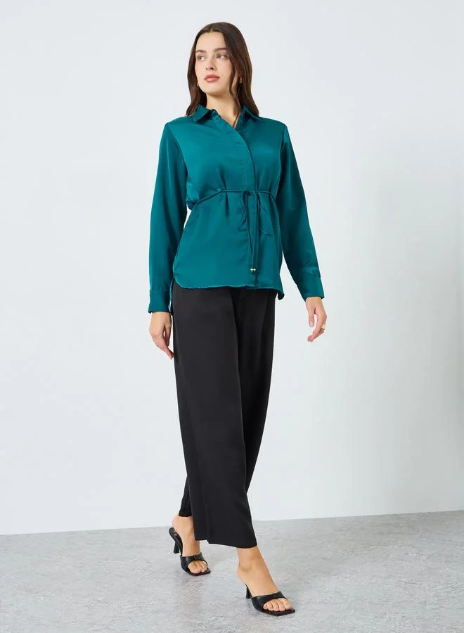 ستايلي بلوزة بأكمام طويلة ورباط